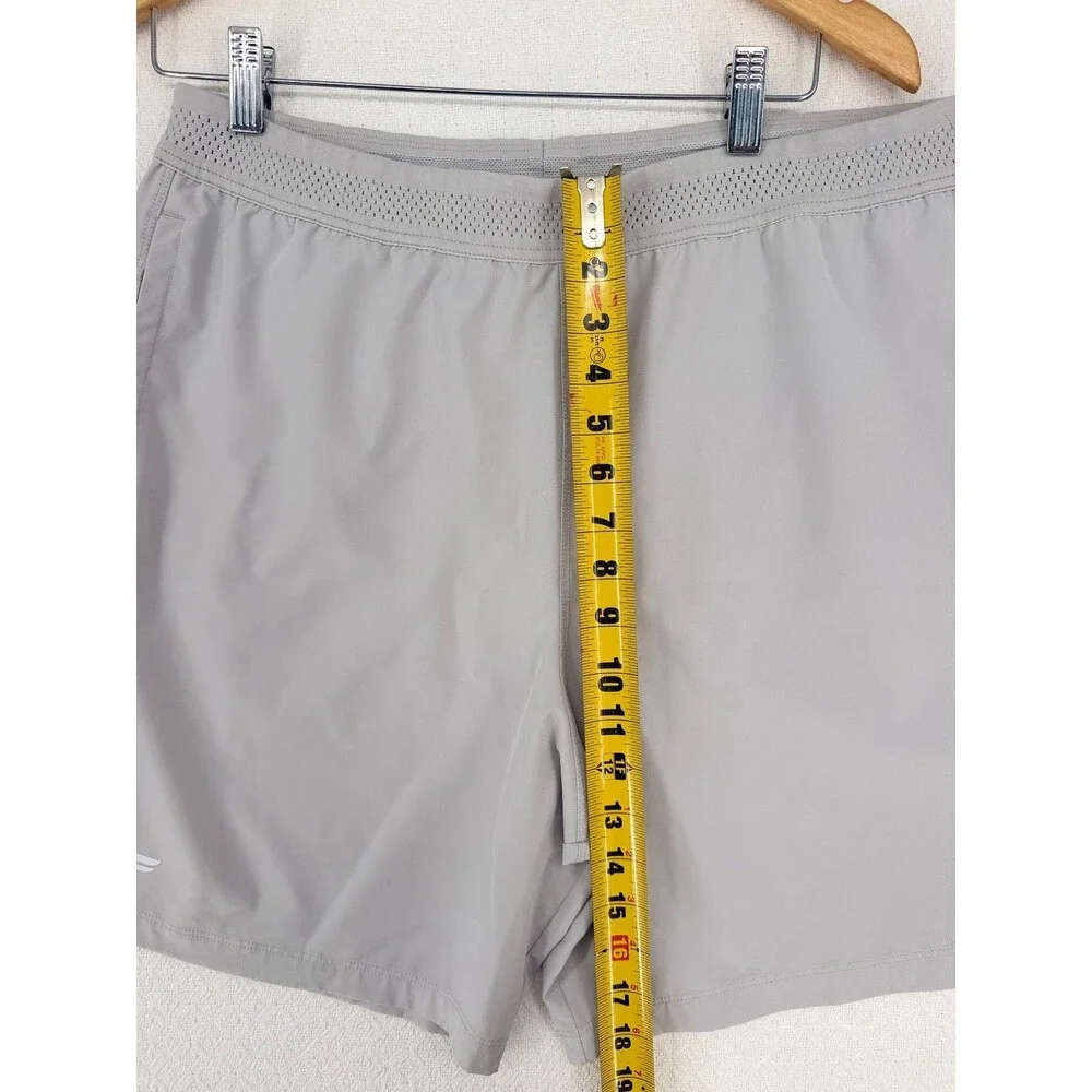 Fabletics Mens L Gray‎ Athletic Performance Shorts Pockets Perforated Waistband